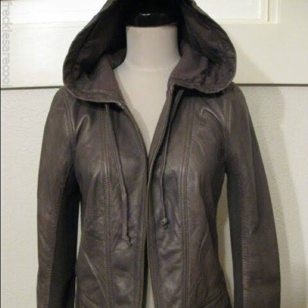 Hinge Leather Hoodie Jacket